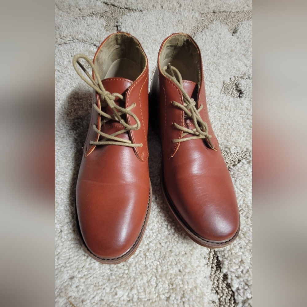 Mens size 7 deer stags brown leather dress shoes